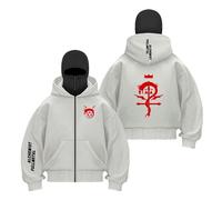 TGFQINAM Sudadera con Capucha Y Pasamontañas Suave Hombre para F.u.ll.me.t.al Al.ch.e.mi.st Ropa De Calle Cremallera Gráficas Prueba Viento Chaqueta Retazos-QHS||l