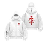 TGFQINAM Sudadera con Capucha Y Pasamontañas Suave Hombre para F.u.ll.me.t.al Al.ch.e.mi.st Ropa De Calle Cremallera Gráficas Prueba Viento Chaqueta Retazos-BaiS||s