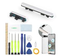 TGHongKy Botón De Encendido + Botón De Control De Volumen Botón para Google Pixel 7 Pro Juego De Repuesto De Botón De Encendido De Botón De Volume con Herramientas(Plata)