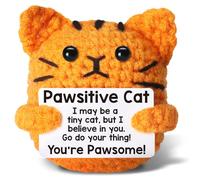 tGifGLonyi Ganchillo positivo para papá, mamá, abuela, abuelo, hija, hijo, amigo, regalos de gato naranja para amantes de los gatos, hermana emocional y hermano, regalos de cumpleaños pequeños