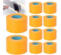 TGKYK 10 Rollos Cinta Pintor, 50mm x 50m Cinta Carrocero Pintura, Impermeable Cinta de Pintor, Desgarrable Cinta de Carrocero para Pintar para Pintura Decorativa de Coches (Oro)