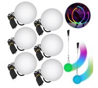 TGKYK Bolas LED POI, 6 Piezas Bolas de Malabares con Colores del Arco Iris y Efecto Estroboscópico, LED POI Mejoradas, Carioca Malabares para Fitness, Danza, Malabares, Juguete para Niños