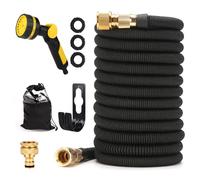 TGKYK Manguera Extensible 30M/100FT, Manguera Jardin Extensible con Pistola Riego 10 Funciones, Manguera Flexible Jardin con Conector de 1/2” y 3/4”, Mangeras Jardineria Flexible para Jardineria