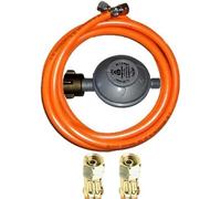 TGO Gasgeräte GmbH: Regulador de presión de 50 mbar + manguera de gas propano con tuerca de unión izquierda de 1/4" x 1/4" (50 mbar + manguera de gas de PVC de 80 cm)