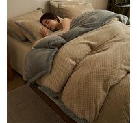 TGPOLI Nordico Plumas Cama 150,Juego De Cama con Funda NóRdica,Forro Polar De Coral De Invierno MáS Funda De EdredóN De Terciopelo, Ropa De Cama, Manta, Madre E Hija