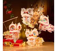 TGPSMDXKV 4 Piezas de faroles de Papel Colgantes DIY para el Año Nuevo Chino con Kit de león danzante con luz, Orejas, Cola y Patas móviles para el Festival de Primavera