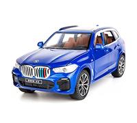TGRCM-CZ 1:24 BMW X5 SUV Modelo de coche de juguete, aleación de zinc Pull Back Toy Car con sonido y luz para niños niño niña regalo (azul)