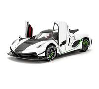 TGRCM-CZ 1/24 Jesko Absolut - Coche modelo de aleación de zinc con sonido y luz para coleccionistas y niños a partir de 3 años, regalo de cumpleaños (blanco)