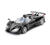 TGRCM-CZ 1/24 Pagani Zonda HP Barchetta Modelo de coche, Aleación de zinc Retirar Vehículos Modelo de Coche con Sonido y Luz para Coleccionistas y Niños 3 Años Regalo de Cumpleaños (Negro)