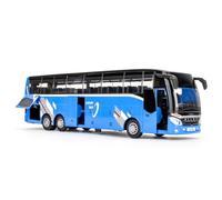 TGRCM-CZ 1/30 modelo de coche de autobús de lujo, coche modelo de vehículos de aleación de zinc con sonido y luz para coleccionistas y niños de más de 3 años de regalo de cumpleaños (azul)