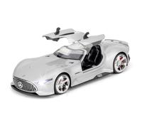TGRCM-CZ 1/32 Benz AMG GT Vision Modelo de coche, Aleación de zinc Retracción de vehículos Modelo de coche con sonido y luz para coleccionistas y niños 3 años de edad Regalo de cumpleaños (Plata)