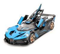TGRCM-CZ 1/32 Bugatti Bolide Sport modelo de coche, aleación de zinc tirón trasero de juguete con sonido y luz para niños, niños, niñas, regalo (azul)