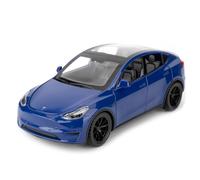 TGRCM-CZ 1/32 Escala Diecast Tesla Modelo Y Coche de Juguete, Aleación de Zinc Pull Back Vehículos Modelo de Coche con Sonido y Luz para Coleccionistas Niños 3+ Años Regalo de Cumpleaños (Azul)