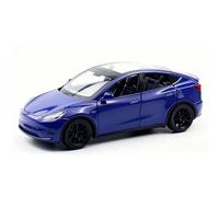 TGRCM-CZ 1/32 Escala Diecast Tesla Modelo Y Coche de Juguete, Aleación de Zinc Pull Back Vehículos Modelo de Coche con Sonido y Luz para Coleccionistas Niños 3+ Años Regalo de Cumpleaños (Azul)