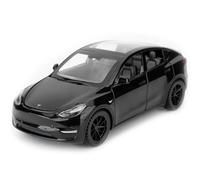 TGRCM-CZ 1/32 Escala Diecast Tesla Modelo Y Coche de Juguete, Aleación de Zinc Pull Back Vehículos Modelo de Coche con Sonido y Luz para Coleccionistas Niños 3+ Años Regalo de Cumpleaños (Negro)
