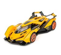 TGRCM-CZ 1/32 Lamborghini V12 Vision GT Model Car Age 3+, auto de juguete de aleación de zinc con sonido y luz para regalo para niños y niñas (amarillo)