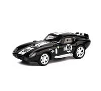 TGRCM-CZ 1/32 modelo de coche Shelby Cobra de aleación de zinc con retroceso, efectos de sonido y luz para coleccionistas y niños a partir de 3 años, regalo de cumpleaños (negro)