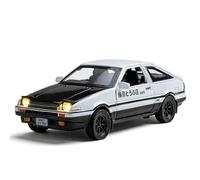 TGRCM-CZ 1/32 Toyota AE86 Initial D Modelo de Coche, Juguete de Aleación de Zinc con Carga de Resorte, Sonido y Luz para Niños, Niño o Niña, Regalo (Negro)