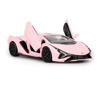 TGRCM-CZ 1/36 escala Lamborghini Sián FKP37 modelo de coche de fundición, aleación de zinc Tire hacia atrás vehículos de juguete para niños pequeños niños niños niñas regalo (rosa)