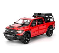 TGRCM-CZ Dodge Ram Mammoth Pick-Up Truck Modelo Coche Coche de Aleación de Zinc Pull Back Coche de Juguete con Sonido y Luz para Niños Niños Niñas Regalo (Rojo)