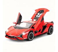 TGRCM-CZ Escala 1/32 compatible con Lamborghini SI á n FKP37 modelo de coche, juguete de fundición de aleación de zinc para niños, niños, niñas, regalo (rojo)