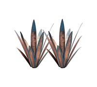 TGRTY Gran Agave de Metal DIY, Adornos creativos de Hierro Forjado con Flores, Plantas de Agave de Metal para estacas de jardín y césped, 2 uds.