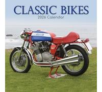 TGSC - Calendario 2026 Classic Bikes de 16 meses (septiembre de 2025 a diciembre de 2026), calendario familiar cuadrado de pared 2026 Reino Unido, planificador con cuadrícula grande para organización
