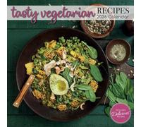 TGSC - Calendario 2026 de recetas vegetarianas sabrosas de 16 meses, calendario familiar cuadrado de pared 2026 Reino Unido, planificador con rejilla grande para organización del hogar u oficina