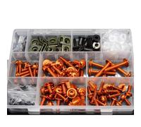 TGUQANM Tornillos para CB125F 2016 Motocicleta Carenado Cuerpo Tornillo Kit Spire Velocidad Sujetador Clip Tuerca Montaje Tuerca(Orange)