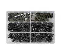 TGUQANM Tornillos para ZX10R ZX12R ZX14 ZX14R ZX6R ZX7R ZX9R ZZR600 253pcs Motocicleta para M5 M6 Tornillos Tornillos Arandelas Clips Carenado para Kit De Pernos(Black)