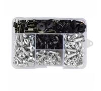 TGUQANM Tornillos Universal 195Pcs Accesorios De La Motocicleta De Aluminio Carenado Tornillos Kit De Tornillos De Tuerca Clips Moto Kits De Montaje(Silver)