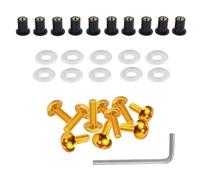 TGUQANM Tornillos Universal para M5 Motocicleta Carenado Carenado Montaje Tornillos Moto Tuerca Pernos Juego Tornillo Avellanado Pernos(Yellow)