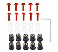 TGUQANM Tornillos Universal Parabrisas Motocicleta para M5 16mm Tornillos Juego Negro Goma Tuercas Neopreno Carenado Carenado Montaje Tornillos Piezas