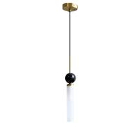 TGVFRIOO Lámpara colgante cilíndrica de acrílico para mesita de noche, minimalista, decorativa, de mármol negro, moderna, estilo G9, ideal para balcones y mesas de comedor.