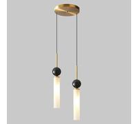 TGVFRIOO Lámpara colgante cilíndrica de acrílico para mesita de noche, minimalista, decorativa, de mármol negro, moderna, estilo G9, ideal para balcones y mesas de comedor.