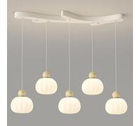 TGVFRIOO Lámpara colgante de calabaza blanca para sala de estar, lámpara colgante de PE de dos tamaños para dormitorio, LED de espectro completo con protección ocular, ideal para barra y comedor.