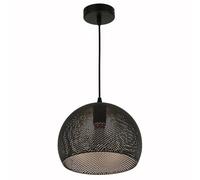TGVFRIOO Lámpara colgante de hierro negro de 25 cm, redonda, calada, para sala de estar, E26, con forma de luz y sombra, ideal para comedor, hotel, dormitorio y mesa de comedor.