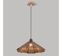 TGVFRIOO Lámpara colgante de madera de estilo chino, creativa, con forma de paraguas, para dormitorio, con múltiples opciones, E26, con rosca de un solo cabezal, ideal para estudio, bar o dormitorio.