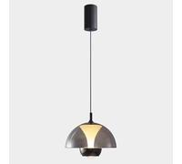 TGVFRIOO Lámpara colgante de noche con forma de flor creativa, LED de espectro completo, con protección ocular, semiesférica, negra, ideal para balcones, comedores y cafeterías.