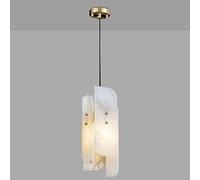 TGVFRIOO Lámpara colgante de noche de estilo chino, de lujo, de mármol blanco, de cobre, decorativa, ideal para cocinas, bares y mesas de comedor.