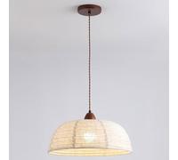 TGVFRIOO Lámpara colgante de tela retro para dormitorio, de madera maciza, decorativa, de varios tamaños, con casquillo E26, ideal para tiendas de ropa y salones de té.