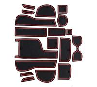 TGVSELPJ Alfombrillas Alfombrilla con Ranura para Puerta para Honda para Fit para Jazz 2014-2018 2015 2016 2017, Accesorios para GK5, Alfombrillas Portavasos De Goma(Rosso)