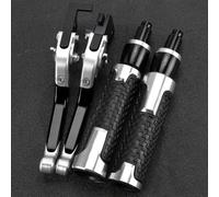 TGVSELPJ Pieza de motocicleta Palancas De Embrague Freno Plegables Extensibles CNC Para Motocicleta Para KAWASAKI ZX636 2019-2020 ZX 636 7/8 '' 22MM Perillas Puños Manillar Extremos(Silver)