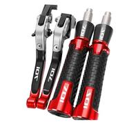 TGVSELPJ Pieza de motocicleta Para YAMAHA 701 Para SUPERMOTOENDOR 2017 2018 Palanca De Embrague Freno Ajustable Para Motocicleta 22MM Empuñaduras Mano Extremo Del Manillar(Gray red)