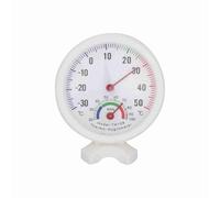 TH108 Termómetro e higrómetro analógico interior para temperatura y humedad, esfera fácil de leer, alta precisión, para hogar, oficina, escuela, fábrica, blanco, diámetro 7,5