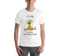 TH5UY5TGC Its Fine Im Fine Everything Is Fine Funny Quote Cat T-Shirt