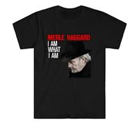 TH5UY5TGC Merle Haggard I Am What I Am Men's Black T-Shirt