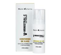 Thader Pharma Contorno de ojos antioxidante V-Ministral C con SCA, Vitamina C pura y Proteoglicanos, 20 ml