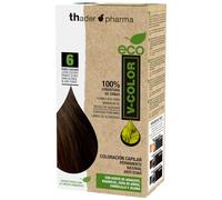 Thader Pharma ECO V-Color Kit de Coloración Capilar Permanente sin amoniaco 100% cobertura de canas, 120 ml (No. 6 Rubio oscuro)