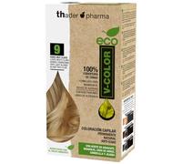 Thader Pharma ECO V-Color Kit de Coloración Capilar Permanente sin amoniaco 100% cobertura de canas, 120 ml (No. 9 Rubio muy claro)
